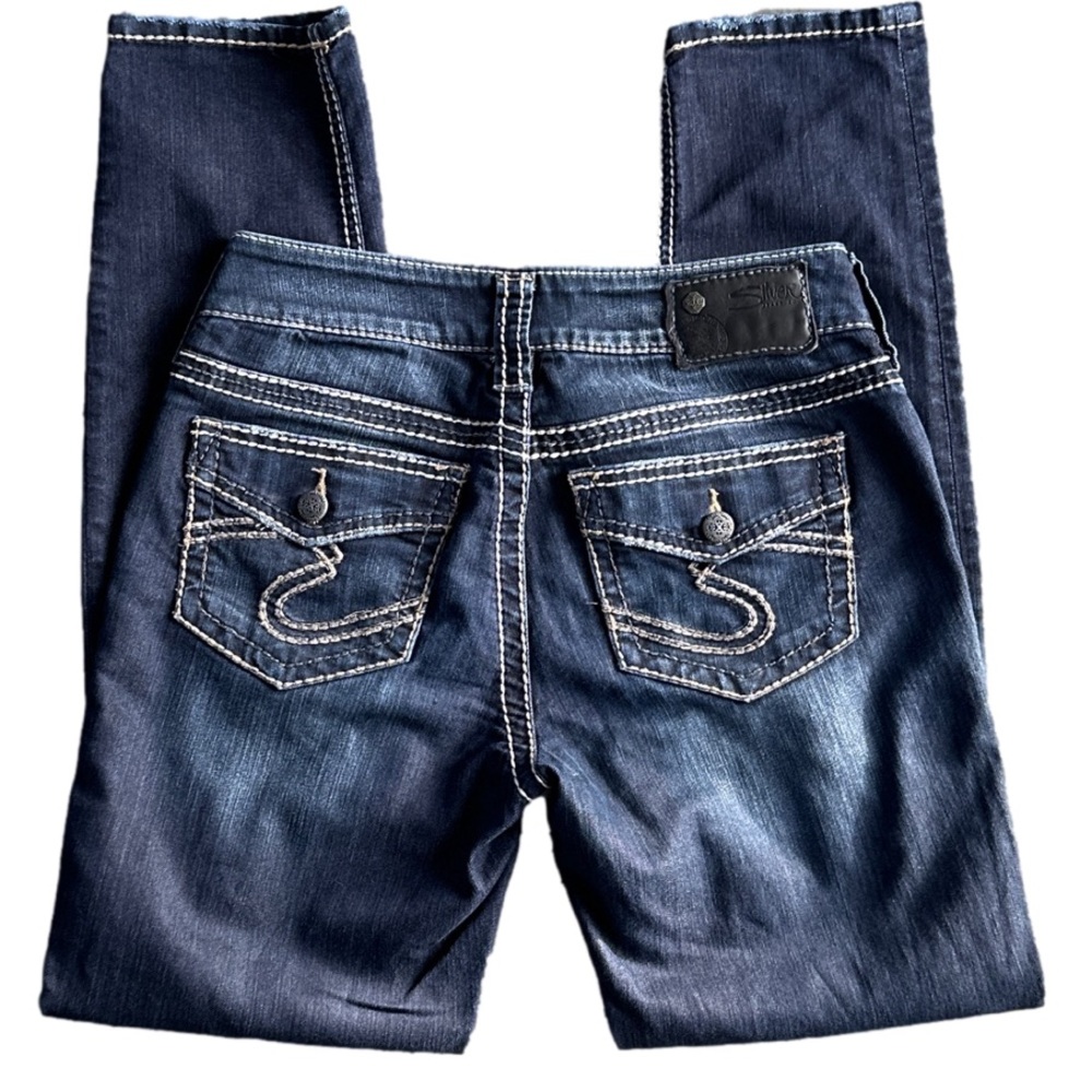 SILVER JEANS Women’s Mid-Rise Suki Back Flap Pocket Skinny Jeans - Size 27